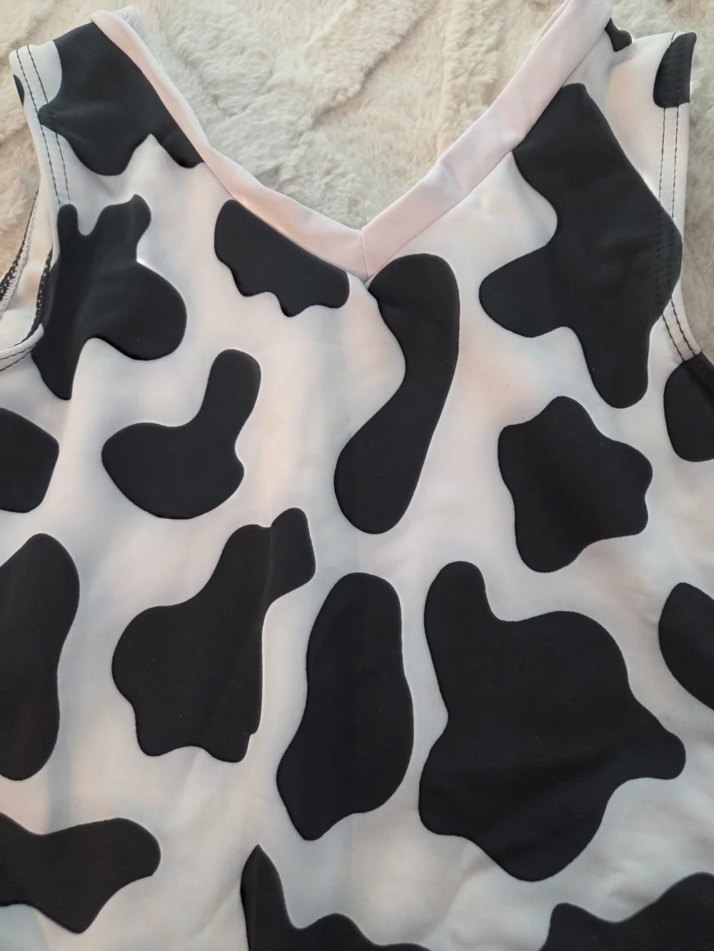 Black and White Cow Print Kids One-Piece Swimsuit Swimwear Girls Size 6‎ 7 Swim